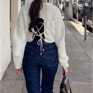 Urban Outfitters Open Back Ivory White Sweater